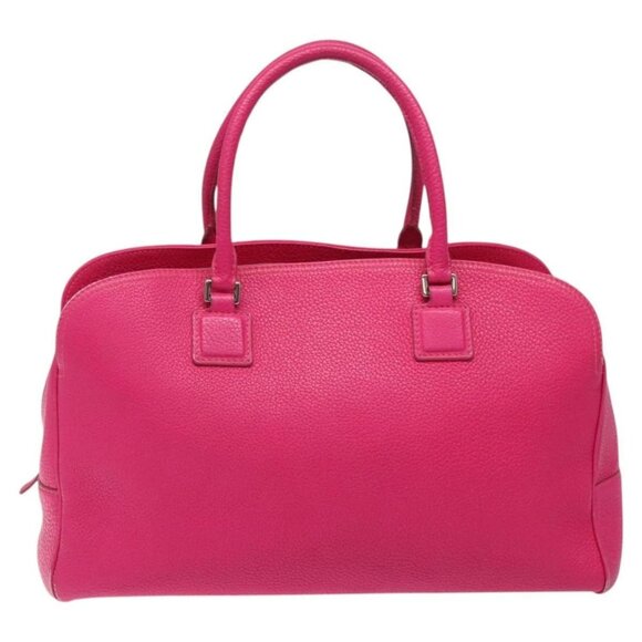 LOEWE Anagram Hand Bag Leather Pink Gold Auth yk17930 - Picture 2 of 16